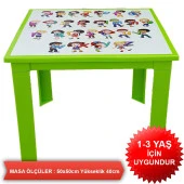 Çocuk Masa Sandalye Takımı Yeşil Alfabe 1-3 Yaş İçin thumbnail 5