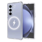 Samsung Galaxy Z Fold 6 için Magsafe ile uyumlu Kılıf Sert PC Şeffaf Kapak Embos - 3