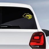 Ordu İli 52 Plaka Kodu Harita Memleket Yarış Pisti Sticker - Oto Araba Etiket, Aksesuar - 7