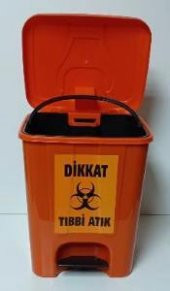 Tıbbi Atık Kovası 25 Lt Köşeli Pedallı - 4