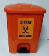 Tıbbi Atık Kovası 25 Lt Köşeli Pedallı - 6