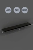 yankı-byeg 80 Cm Mat Siyah Mdf Uçan Duvar Rafı Gizli Bağlantı Kitaplık thumbnail 2