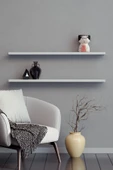 yankı-byeg 80 Cm 2li Mat Beyaz Mdf Uçan Duvar Rafı Gizli Bağlantı Kitaplık thumbnail 1