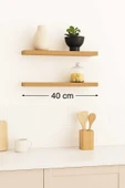 yankı-byeg 40 Cm 2li Safir Meşe Mdf Uçan Duvar Rafı Gizli Bağlantı Kitaplık thumbnail 2
