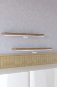 yankı-byeg 70 Cm 2li Safir Meşe Mdf Uçan Duvar Rafı Gizli Bağlantı Kitaplık thumbnail 2