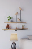 yankı-byeg 70 Cm 80 Cm Mdf 2li Safir Meşe Uçan Duvar Rafı Gizli Bağlantı Kitaplık thumbnail 1