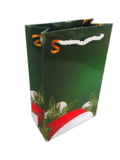 YILBAŞI KARTON ÇANTA YEŞİL DAL TEMALI 11CM X 17CM - 1 ADET - 1