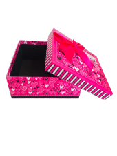 KUTU KARE PEMBE KALPLER 19CM X 19CM X 9,5CM - 2