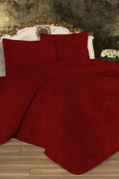 Busem Jakarlı Şönil Yatak Örtüsü Bordo thumbnail 2