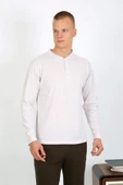 Akbeniz Erkek Penye Uzun Kol Pijama Takımı 6860 Ekru - 3