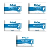 Burpak HDPE İş Temizlik Tek Kullanımlık Şeffaf Eldiven / Büyük Boy / 100 Adetlik 5 Paket - 1