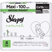 Sleepy Bebek Bezi Natural Beden:4 (7-14KG) Maxi 300 Adet Ekonomik Fırsat Gross Pk thumbnail 2