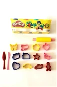 Kar Tanesi - Oyun Hamuru 4'lü Set 15 Parça Kalıp Seti Hediyeli 450 G - 1