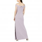 Mor Simli Dantelli Maxi Kadın Abiye - 2