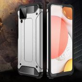 KNY Samsung Galaxy A12 Kılıf Çift Katmanlı Armour Case Rose Gold - 5
