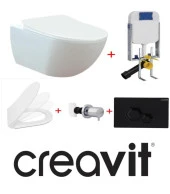 Creavit Free Asma Klozet Beyaz GR5001 FE320 + Nkp Slim İnci Yavaş Kapaklı - 1
