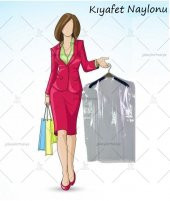 Omuzlu Askılık yuvalı 60x120cm Kuru temizleme - Dolap içi ŞEFFAF saklama NaYLoNu (10adet) - 1