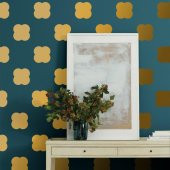 Dört Yapraklı Çiçek Metalik Duvar Stickerı thumbnail 1