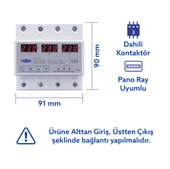 Tomzn Voltaj Koruma Rölesi Koruyucu Röle 220V 63A 3 Fazlı - Ev Tipi Trifaz thumbnail 2