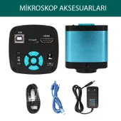 TriLine 48MP 4K 60F/S Endüstriyel Mikroskop Katlanabilir Tutucu 150X Zoom Lensli 56 Led Halka Işık thumbnail 5