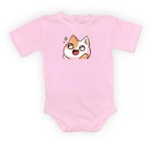 Gözleri Parlayan Kedi Baskılı Bebek Body Zıbın Çıtçıtlı Badi thumbnail 7