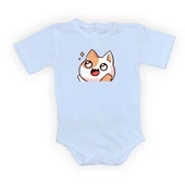 Gözleri Parlayan Kedi Baskılı Bebek Body Zıbın Çıtçıtlı Badi thumbnail 11