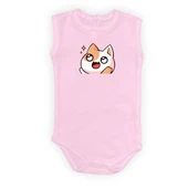 Gözleri Parlayan Kedi Baskılı Bebek Body Zıbın Çıtçıtlı Badi thumbnail 16