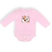 Gözleri Parlayan Kedi Baskılı Bebek Body Zıbın Çıtçıtlı Badi thumbnail 1