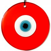 Nazar Boncuklu 16 Santimetre El Yapımı Turuncu Duvar Süsü Hediyelik Eşya thumbnail 2