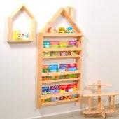 Çocuk Odası Eğitici Montessori Kitaplık Mobilya Raf Duvar Rafı 4 Lü - 1