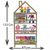 Çocuk Odası Eğitici Montessori Kitaplık Mobilya Raf Duvar Rafı 4 Lü - 2