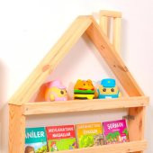 Çocuk Odası Eğitici Montessori Kitaplık Mobilya Raf Duvar Rafı 4 Lü - 4