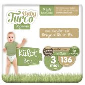 Baby Turco Doğadan Külot Bez 3 Numara Midi 136 Adet - 1