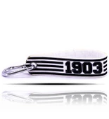 1903 Siyah Beyaz Kumaş Şerit Anahtarlık thumbnail 1