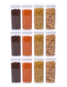 Vakumlu Hava Almaz Saklama Kabı Seti Erzak Kabı 12 Adet 2100 ML thumbnail 1