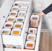 Vakumlu Hava Almaz Saklama Kabı Seti Erzak Kabı 12 Adet 2100 ML thumbnail 3