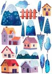 Dağ Manzarası Çocuk Duvar Stickerı 50x70cm - 2