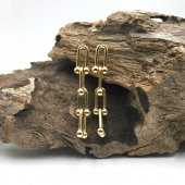 Top Uçlu Gold Zincir Küpe - 3