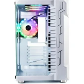 SNT Luobin III Midi Tower Atx Akvaryum Gaming 7 x Argb Fanlar ve Uzaktan Kumanda Dahil Beyaz Masaüstü Bilgisayar Kasası (POWER YOK) - 2