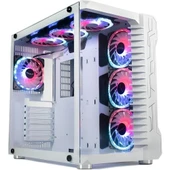 SNT Luobin III Midi Tower Atx Akvaryum Gaming 7 x Argb Fanlar ve Uzaktan Kumanda Dahil Beyaz Masaüstü Bilgisayar Kasası (POWER YOK) - 3