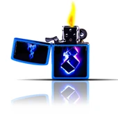 Yanan Zar Desenli Mavi Benzinli Çakmak thumbnail 1