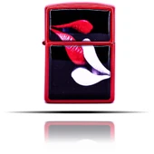 Dudak Baskılı Kırmızı Benzinli Çakmak thumbnail 2