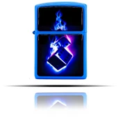 Yanan Zar Desenli Mavi Benzinli Çakmak thumbnail 2