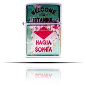 Hagia Sophia İstanbul Temalı Beyaz Benzinli Çakmak thumbnail 2