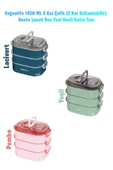 Vagonlife 1450 ML 3 Kat Çelik (2 Kat Kullanılabilir) Bento Lunch Box Yeni Nesil Sefer Tası-FFLBOX7083 - 1