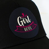 Girl Boss Patron Fileli Siyah Beyzbol Kadın Şapka Trucker Cap - 2