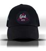 Girl Boss Patron Fileli Siyah Beyzbol Kadın Şapka Trucker Cap - 1