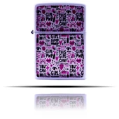 Girl Power Karalama Desenli Beyaz Benzinli Çakmak thumbnail 6