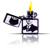 Atatürk Portreli Siyah Benzinli Çakmak thumbnail 2