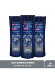 Clear Men 3 In 1 Şampuan & Duş Jeli Arındırıcı Kömür Saç Yüz Vücut Için 350 ml X3 thumbnail 1